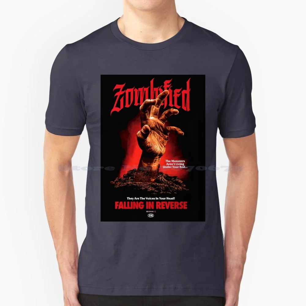 Zombified Falling In Reverse T Shirt 100% Cotton Tee Zombified Falling In Lapels Ronnie Radke