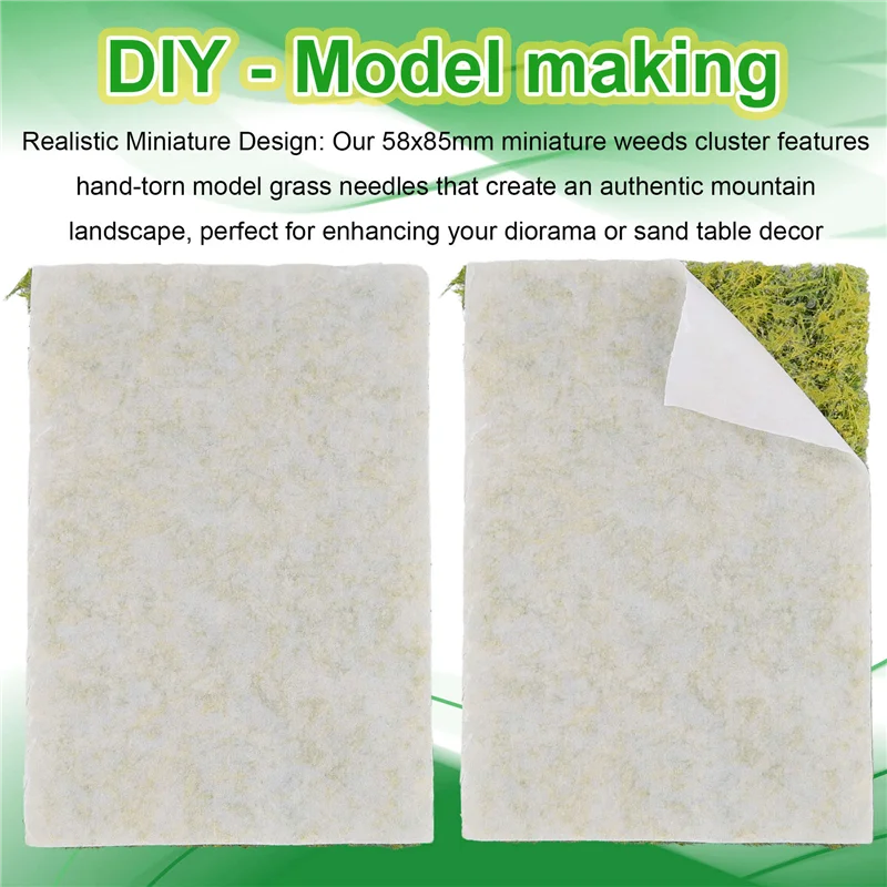 DELAM-2PCS 58*85Mm Miniature mauvaises herbes Cluster déchiré à la main modèle herbe aiguilles montagne paysage sable Table décor Train chemin de fer bricolage