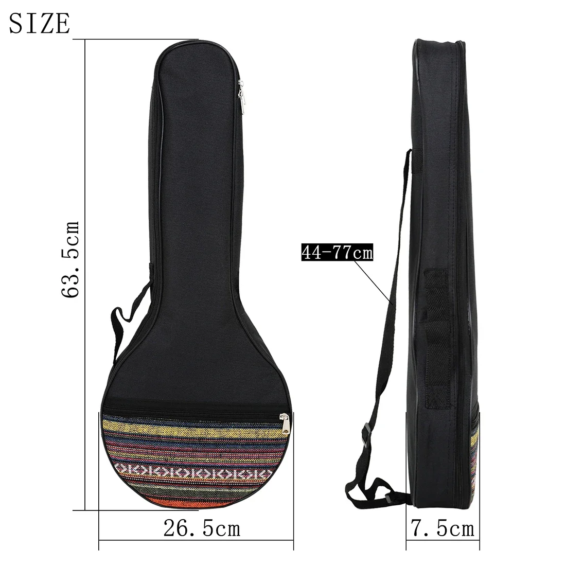 4-String Banjo Bag Concert Ethnic Style Plus Cotton Carrying Bag Case Banjo Backpack Adjustable Shoulder Banjo Accessories