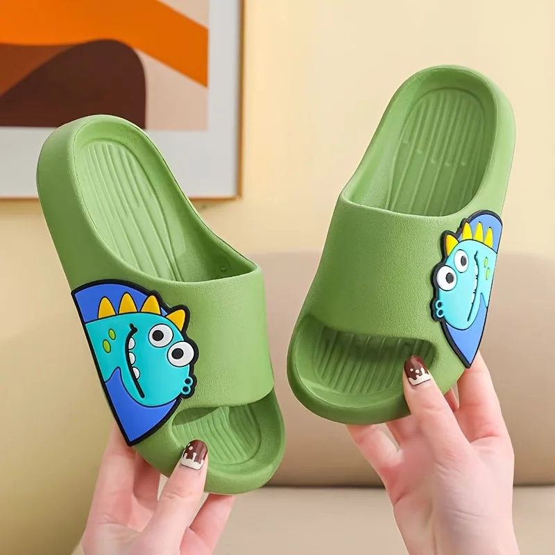

Cute Cartoon Animal Print Sandal Style Toe-Open Kids Slippers for Indoor and Outdoor Use All Seasons