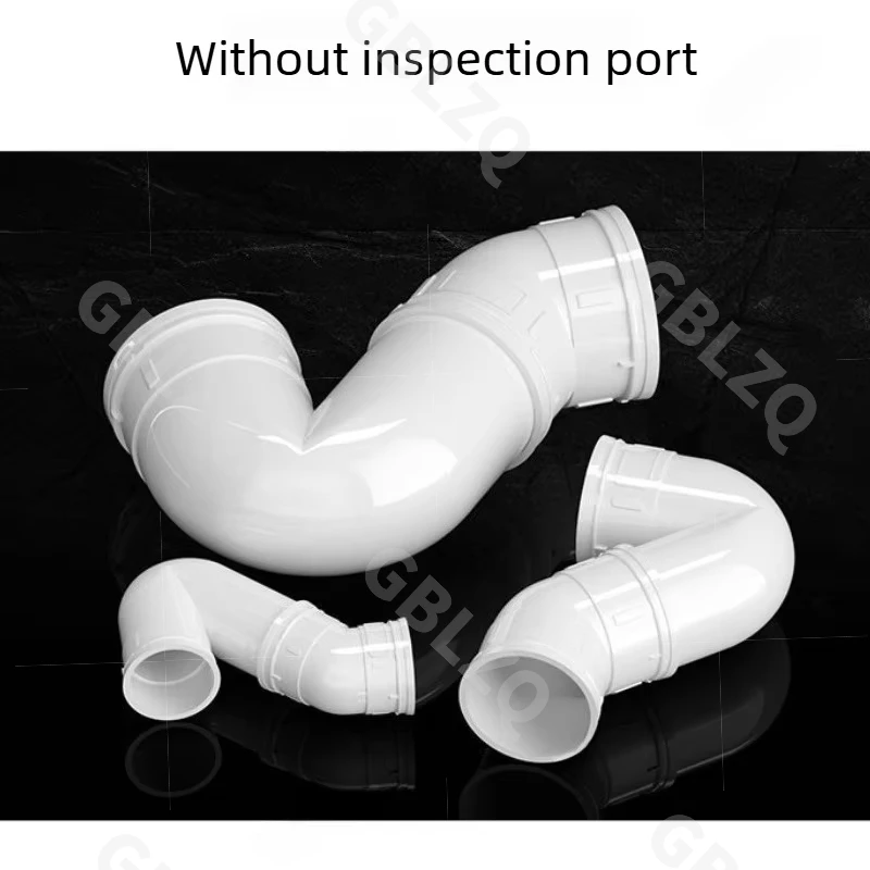 PVC P-Trap Drain Anti-Odor Pipe Fitting 50/75/110/160mm Water Seal Drain Deodorizer PVC odor trap  P-trap with inspection port