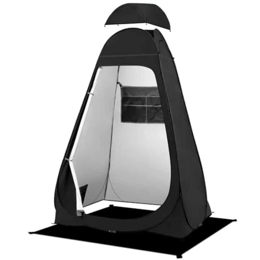 

Pop Up Shower Tent, Portable Privacy Camping Changing Tent, Camp Toilet Bathroom Pod with Rain Shelter and Windows, UPF 50+ and