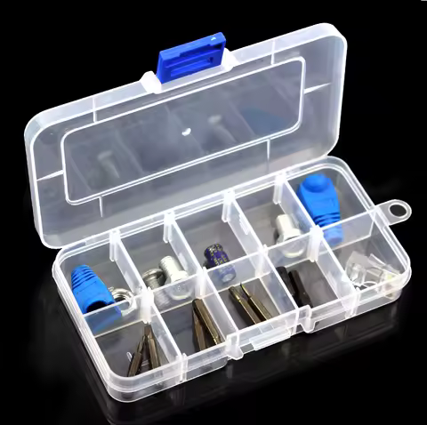 LAOA Transparent 10 Grid Storage Box Plastic Boxes For Trifles Parts Tools Jewelry Display Box Screw Case Beads Container
