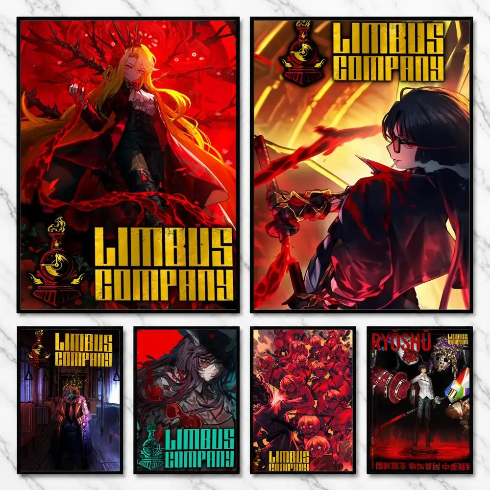 Limbus Company Dark Fantasy Strategy Game Universe Adventure Poster Modern Self Adhesive Wall Art Prints for Bedroom Living Room