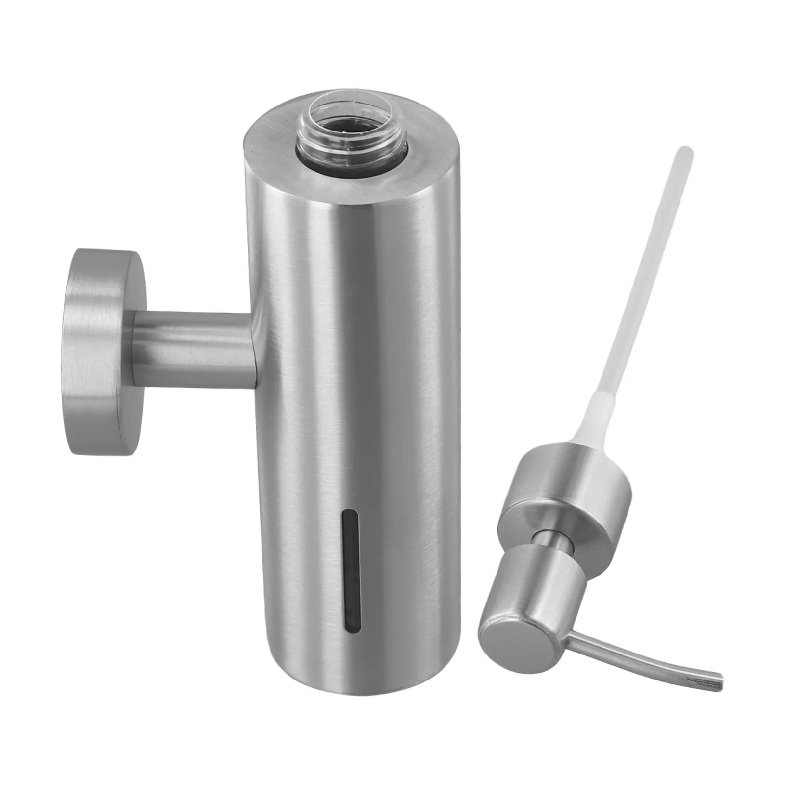 Space Efficient Stainless Steel Soap Dispenser Designed for Easy Wall Installation in Residential or Commercial Areas