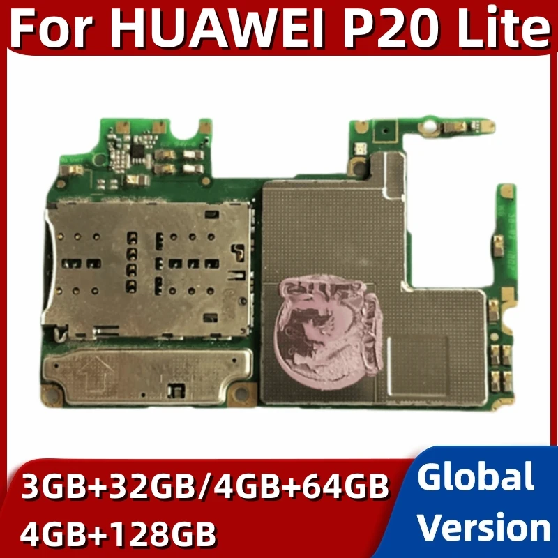 Motherboard for HUAWEI P20 Lite, 64GB, 128GB, Global ROM, Original Unlocked Logic Plate, with Kirin 659 Processor