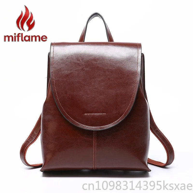 Women's Genuine Cowhide Leather Backpack Premium Large Capacity Anti Theft Commuter Travel Office Fashion Stylish