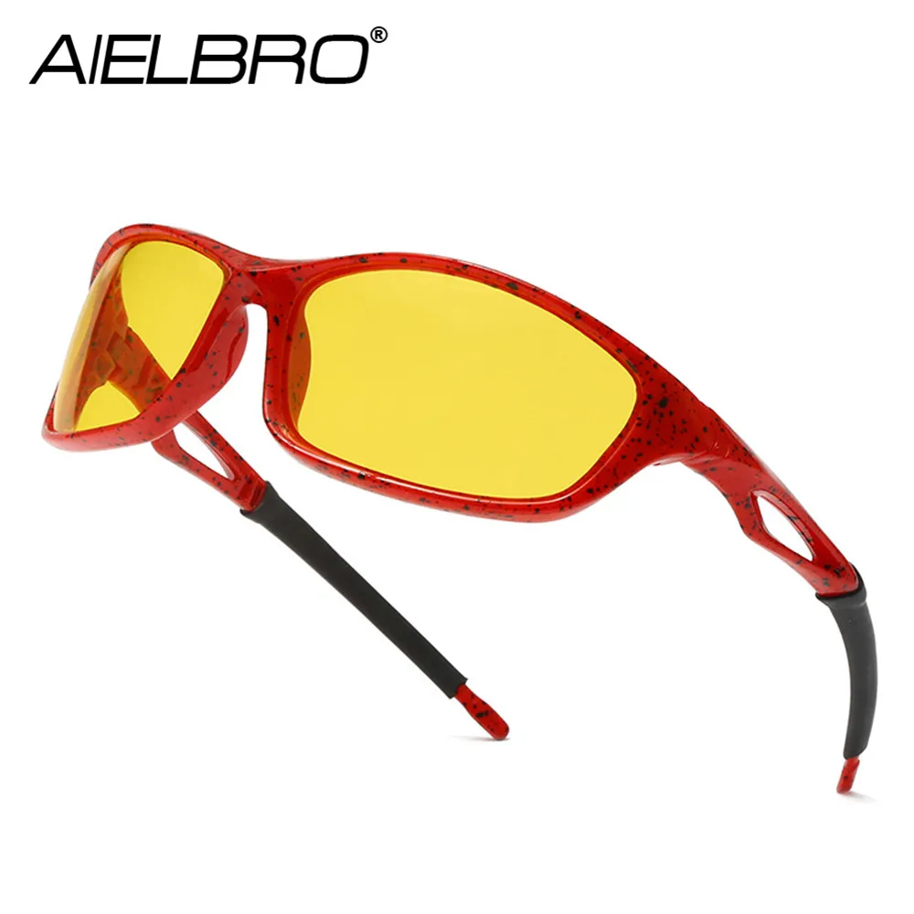 AIELBRO Cycling Glasses for Men Polarized Cycling Glasses Men\'s Bicycle Glasses Sports Lenses Night Vision Men\'s Sports Glasses