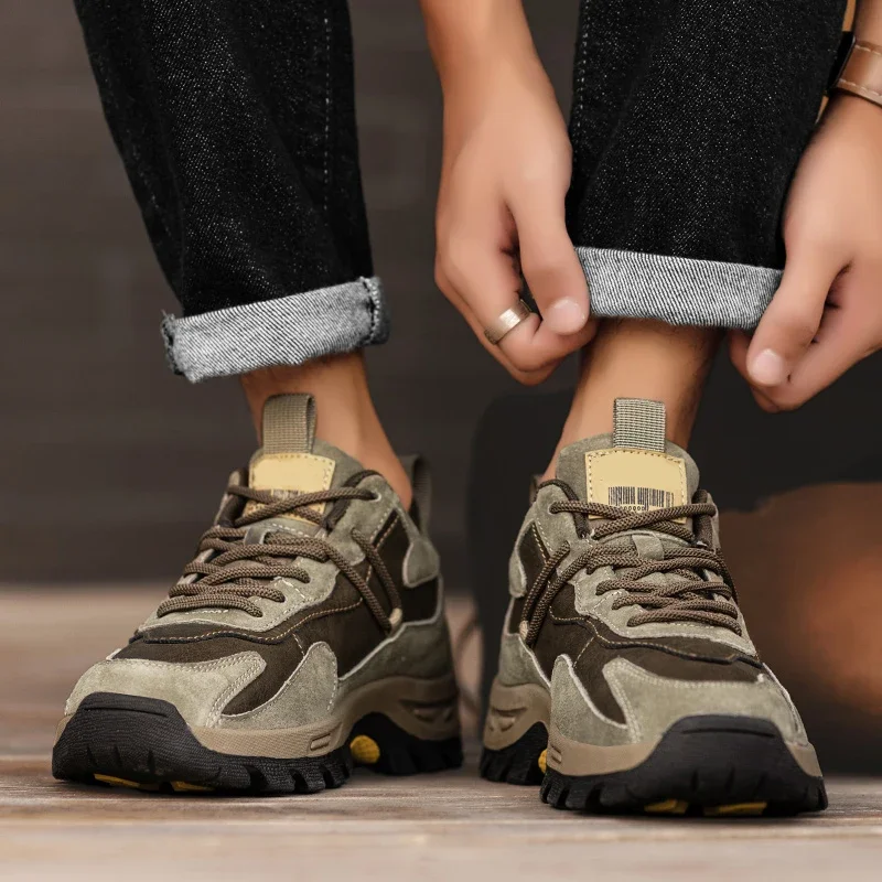 

Handmade Retro Style Men's Sneakers, High-quality Genuine Leather Casual Shoes