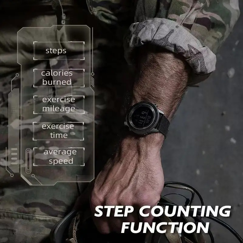 NORTH EDGE Digital Quartz Watch 50M Waterproof Outdoor Sports Wristwatch Zinc Alloy Case Nylon Strap Men Electronic Watch