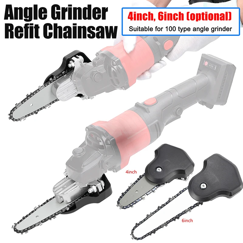 

4inch/ 6inch Angle Grinder Refit Chainsaw Kit Change Angle Grinder Into Chain Saws Hand-held Woodworking Power Tools Set