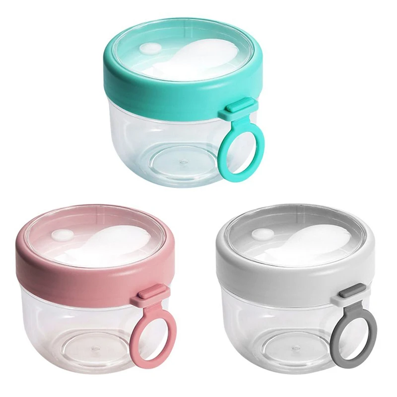 9.3 * 11cm Overnight Oats Jar Container Portable Oatmeal Cups With Lids And Spoon 600ml Meal Prep Containers Reusable 600ML