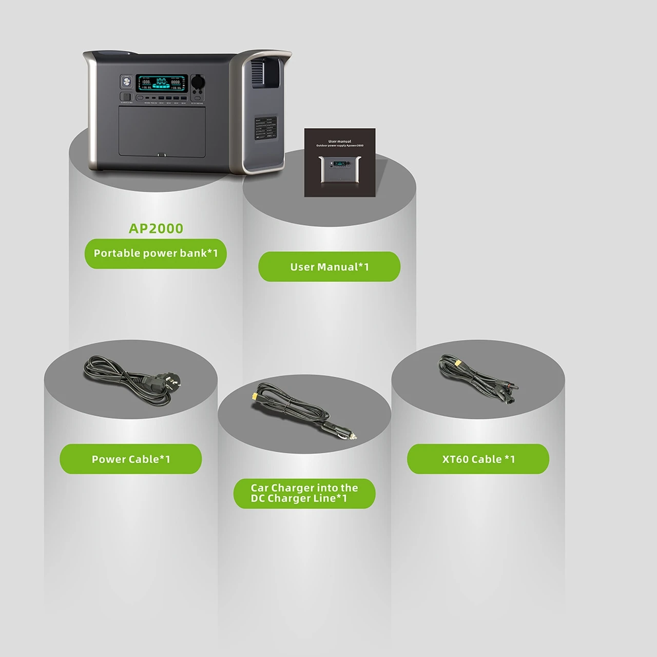 محطة الطاقة الشمسية المحمولة UAPOW بقدرة 2400 وات 2048 وات في الساعة، تحصل على الطاقة غير القابلة للإقلاع للمغامرات الخارجية