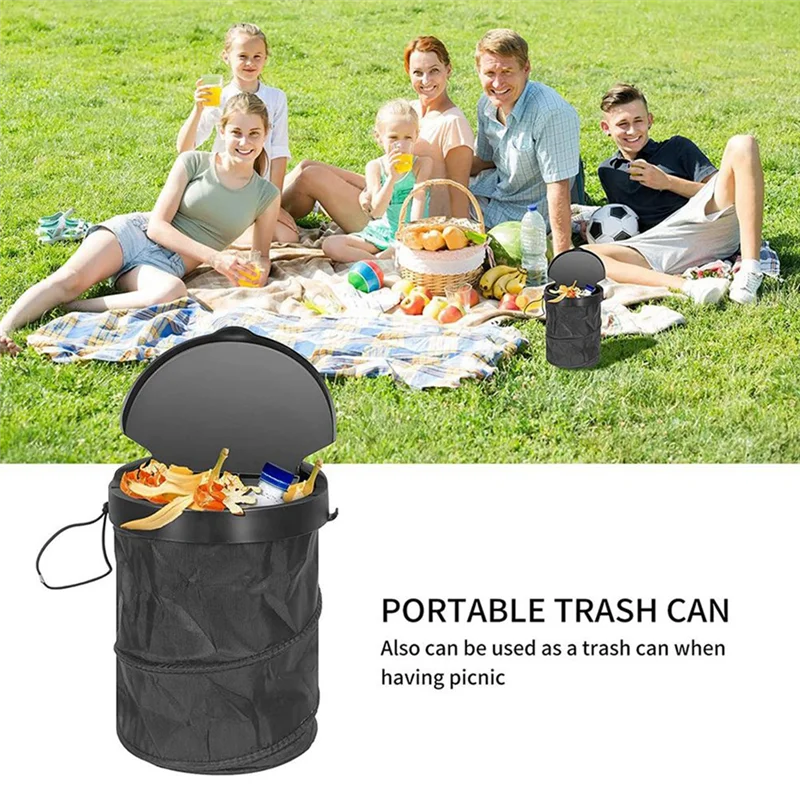 

Foldable Car Trash Can Leak-Proof Waterproof Hanging Car Garbage Storage Bag Car Interior Organizer Bag With Lid