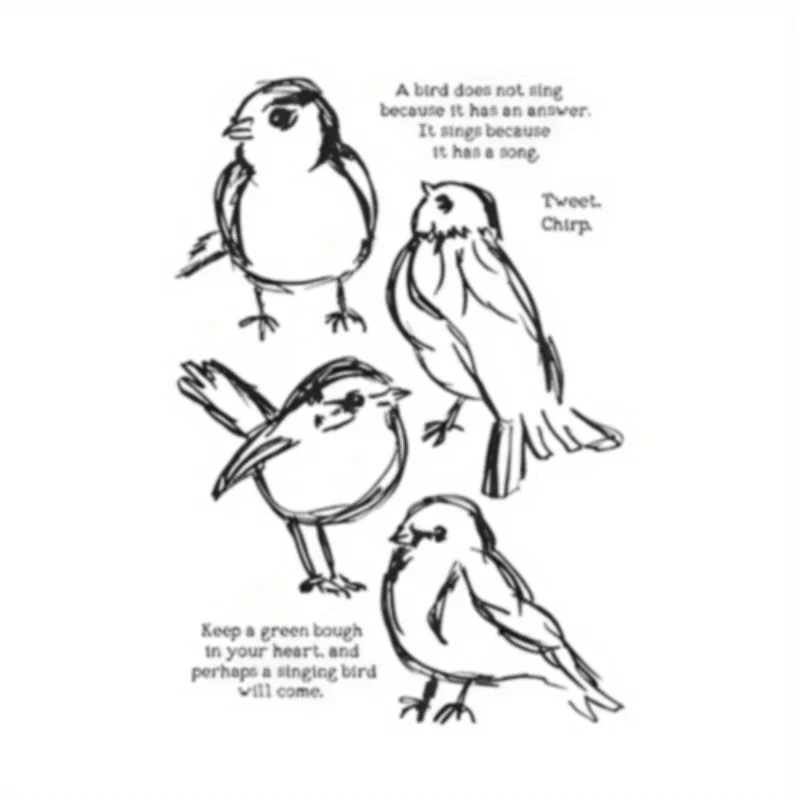 1pc Flower Letter Bird Seal Clear Stamps DIY Handbook Diary Album Scrapbooking Art Label Crafts Aesthetics Decor Rubber Stamps