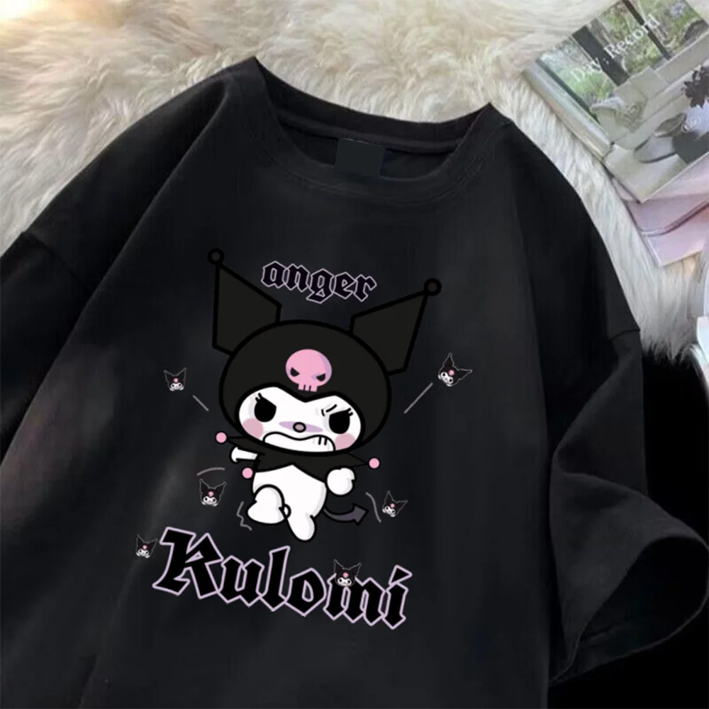 

Cute Style Kulomi Anime Pattern Printed Pattern Short-sleeved Cotton Loose And Breathable Casual Couple's Round-neck T-shirt Top