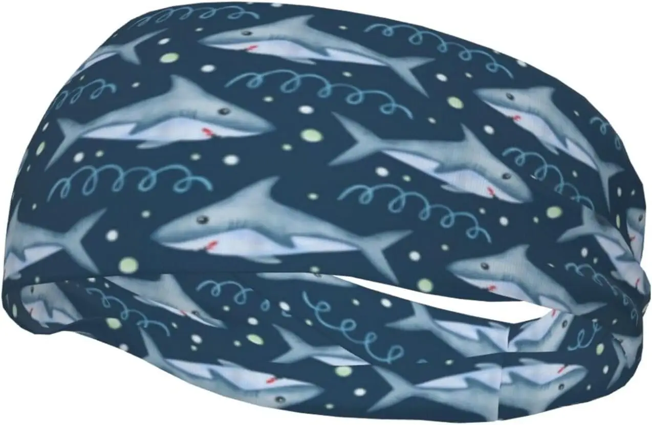 

Shark-6 Animal Headbands Non Slip Sweatband Fashion Summer Hair Bands for Tennis,Basketball,Running,Gym,Working Out