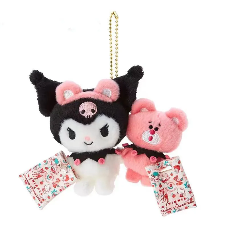 Sanrio Cute Kuromi Shopping Bag ciondolo in peluche studente borsa da scuola decorazione portachiavi bambola sorpresa quotidiana per bambini piccolo regalo