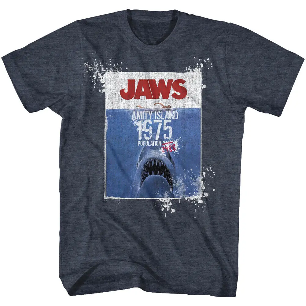 Camiseta de Jaws 70's Thriller para hombre, camisa de la película Amity Island con cuenta atrás, 1975