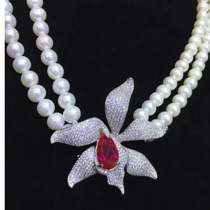 2pcs Silver Red/Green/ Blue Crysta lPaved CZ Necklace Pendant DIY Jewelry Findings