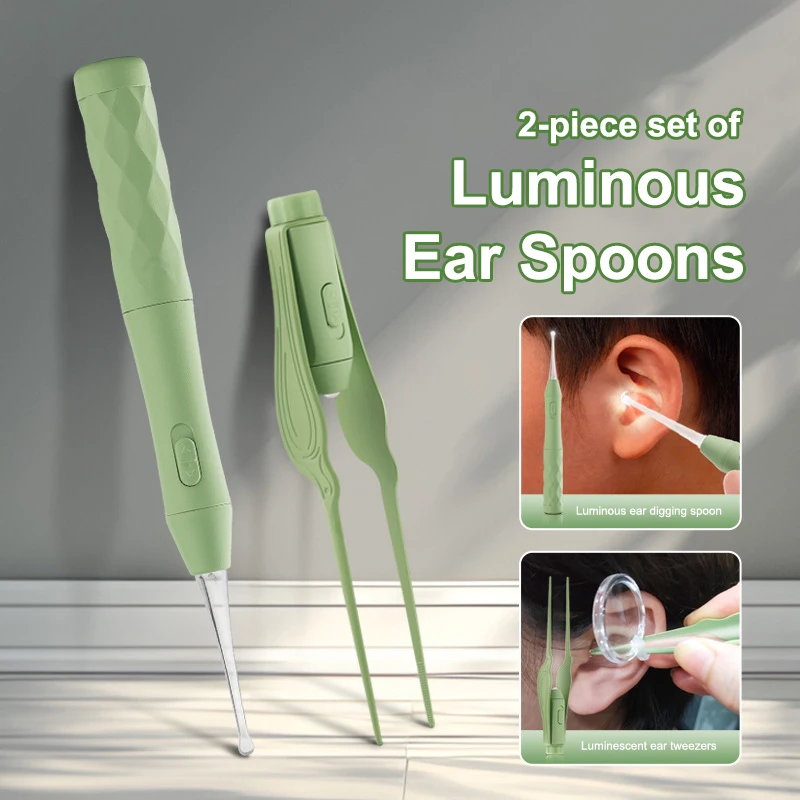 Luminous Ear Scoop Stainless Steel Ear Scoop With LED Light Ear Cleaner Ear Picking Tool Visual Children Ear Wax Remover Care