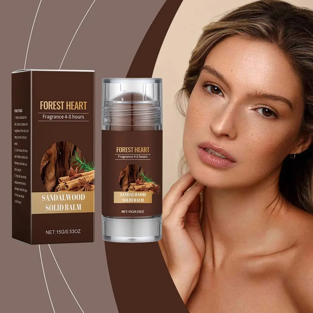 Sandalwood Solid Balm For Men Natural Plant Extracts Long-lasting Fragrance Portable Design Odor Remover Charming Body Scent
