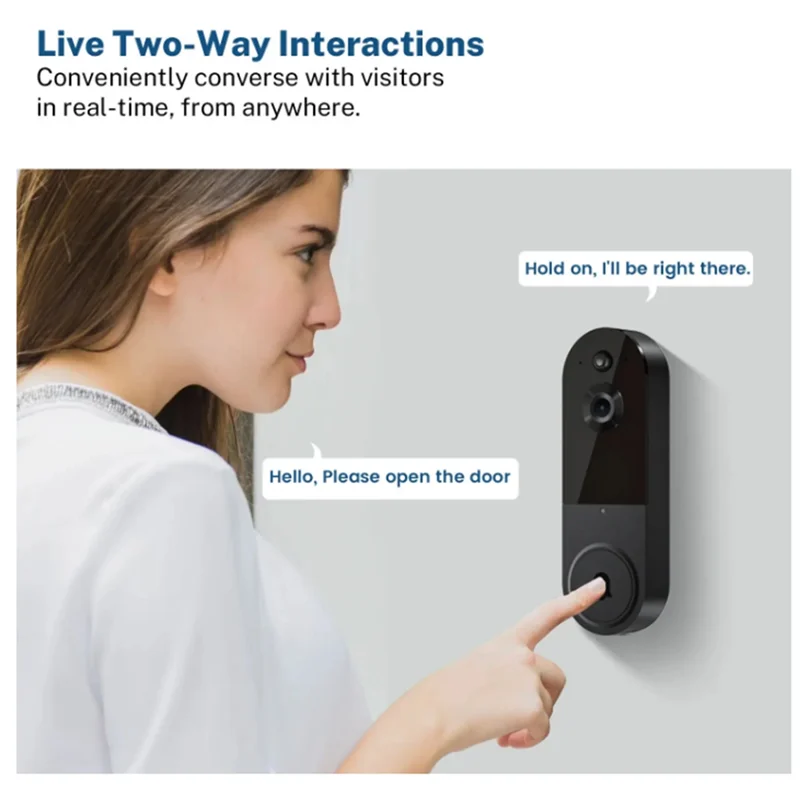 TFTP-Outdoor Wireless Doorbells Motion Detection Digital Door Peepholes Wifi Video Intercom Ring Door Bell