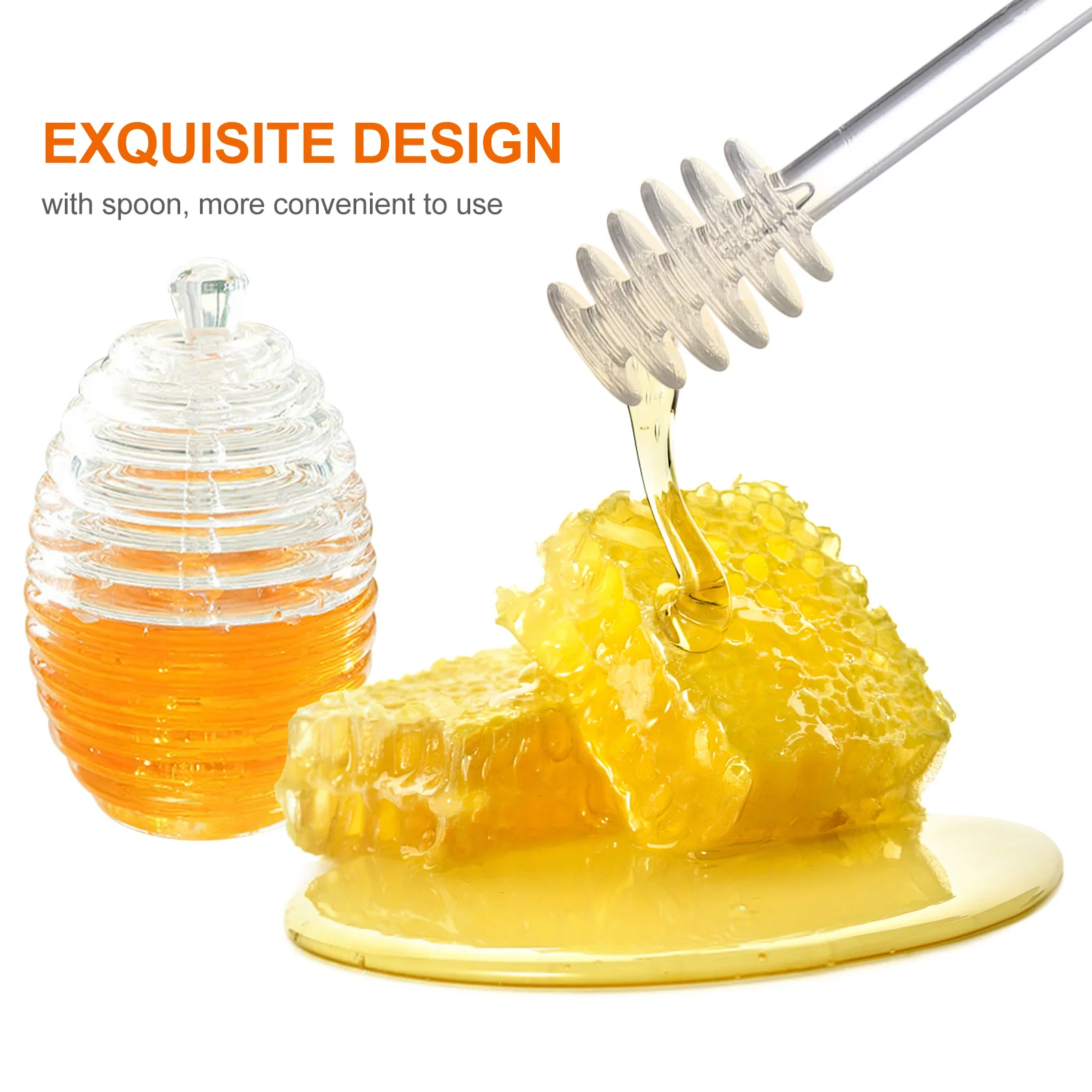 

2pcs Acrylic Honey Storage Jar Transparent Food Container Kitchen Storage Jar For Syrup Jam Maple Dispenser Sealed Can