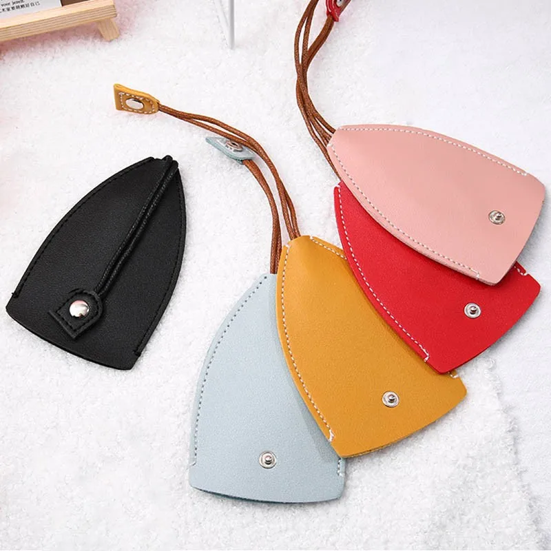 Pull Type Key Bag Case Solid Color Pu Leather Key Wallets Key Bag Organzier Car Key Holder Case Pu Leather Keychain Pouch Bags