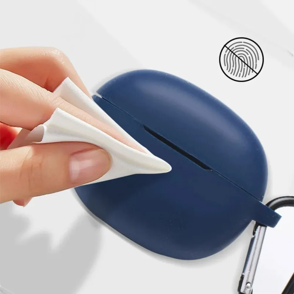 Casing Silikon Tahan Debu Penutup Bud Anti Jatuh Dapat Dicuci Casing Pelindung Earbud Warna Solid untuk Realme Buds T100 Rumah/Perjalanan