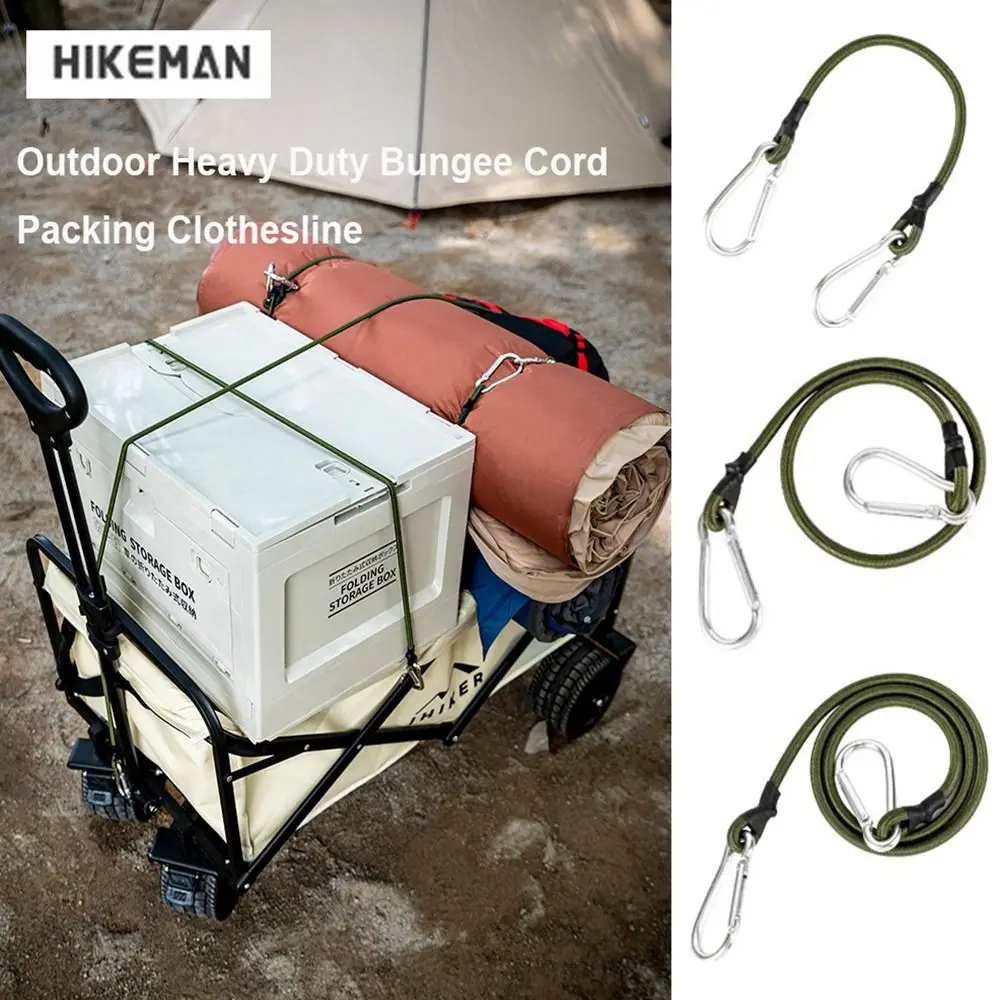 

30/60/90cm Outdoor Heavy Duty Bungee Cord Green 7mm Diameter Elastic Tie Strap String Luggage Packing Ropes