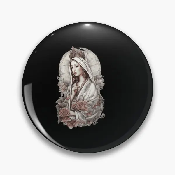 Blessed Virgin Mary  Soft Button Pin Hat Fashion Decor Lapel Pin Cartoon Metal Women Creative Brooch Cute Jewelry Lover Funny