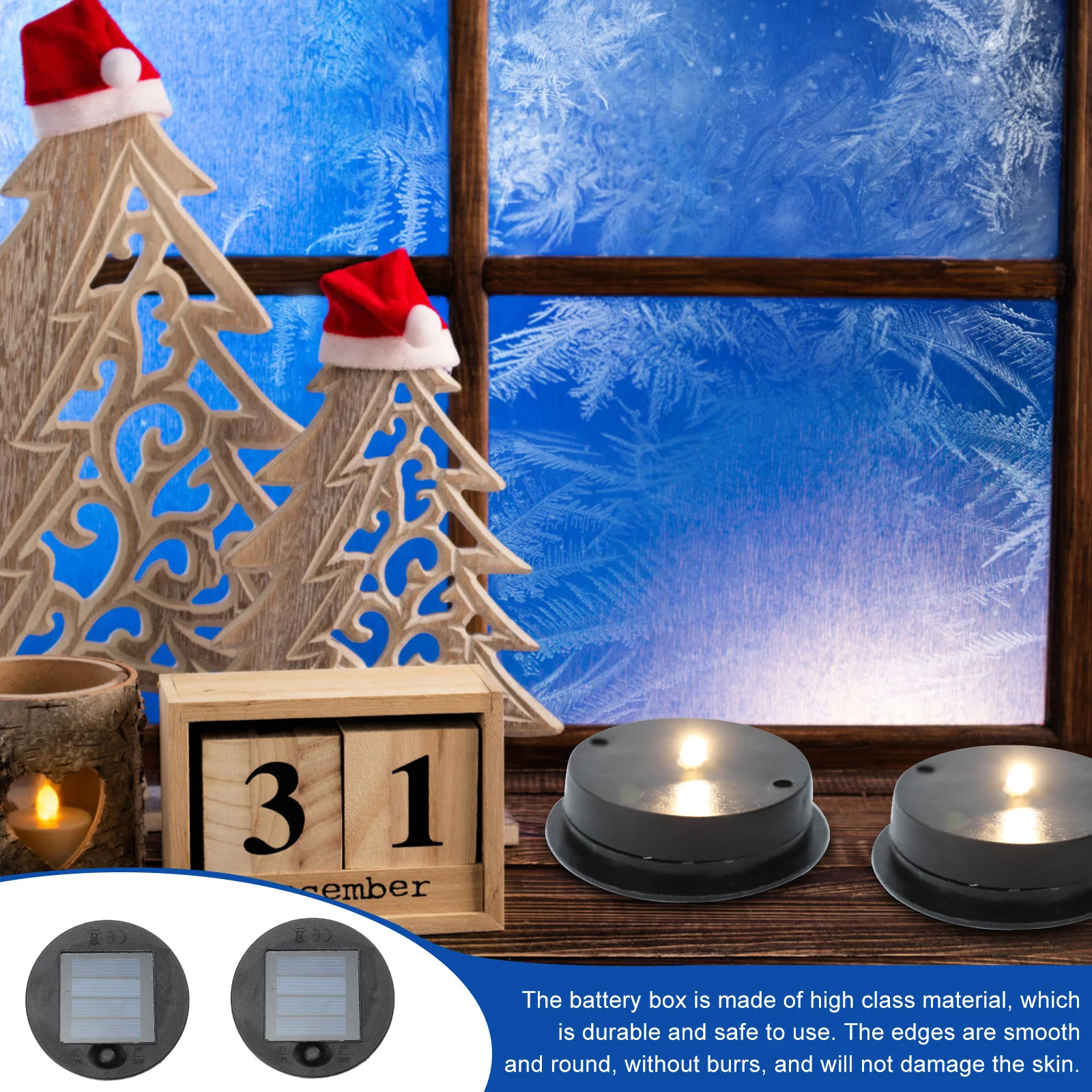 

2Pcs Solar Boxes Durable Lamp Accessories Safe Smooth Edge Lantern DIY Case Container Light Accessory