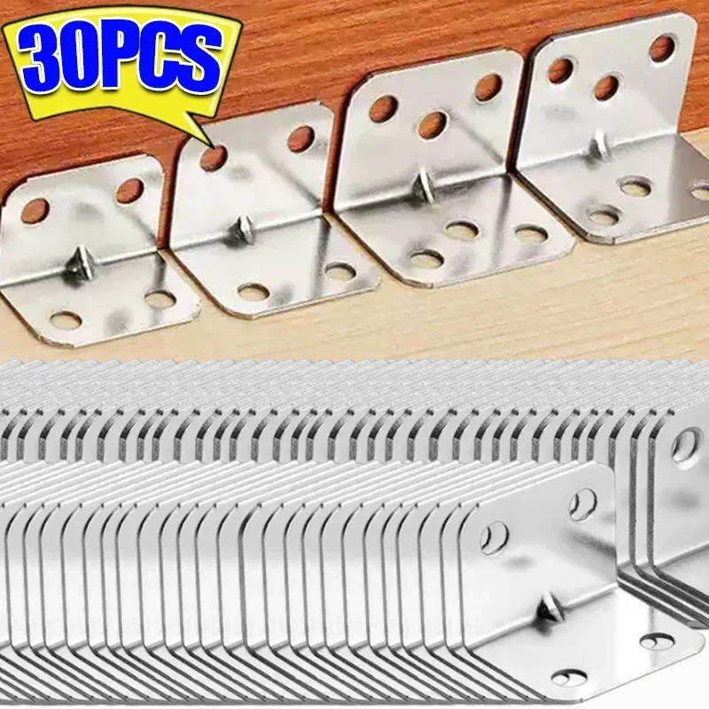 

30x универсальный угловой кронштейн из нержавеющей стали, 90-градусный прямоугольный фиксированный кронштейн для деревянной мебели, каркас кровати, аксессуары для шкафа