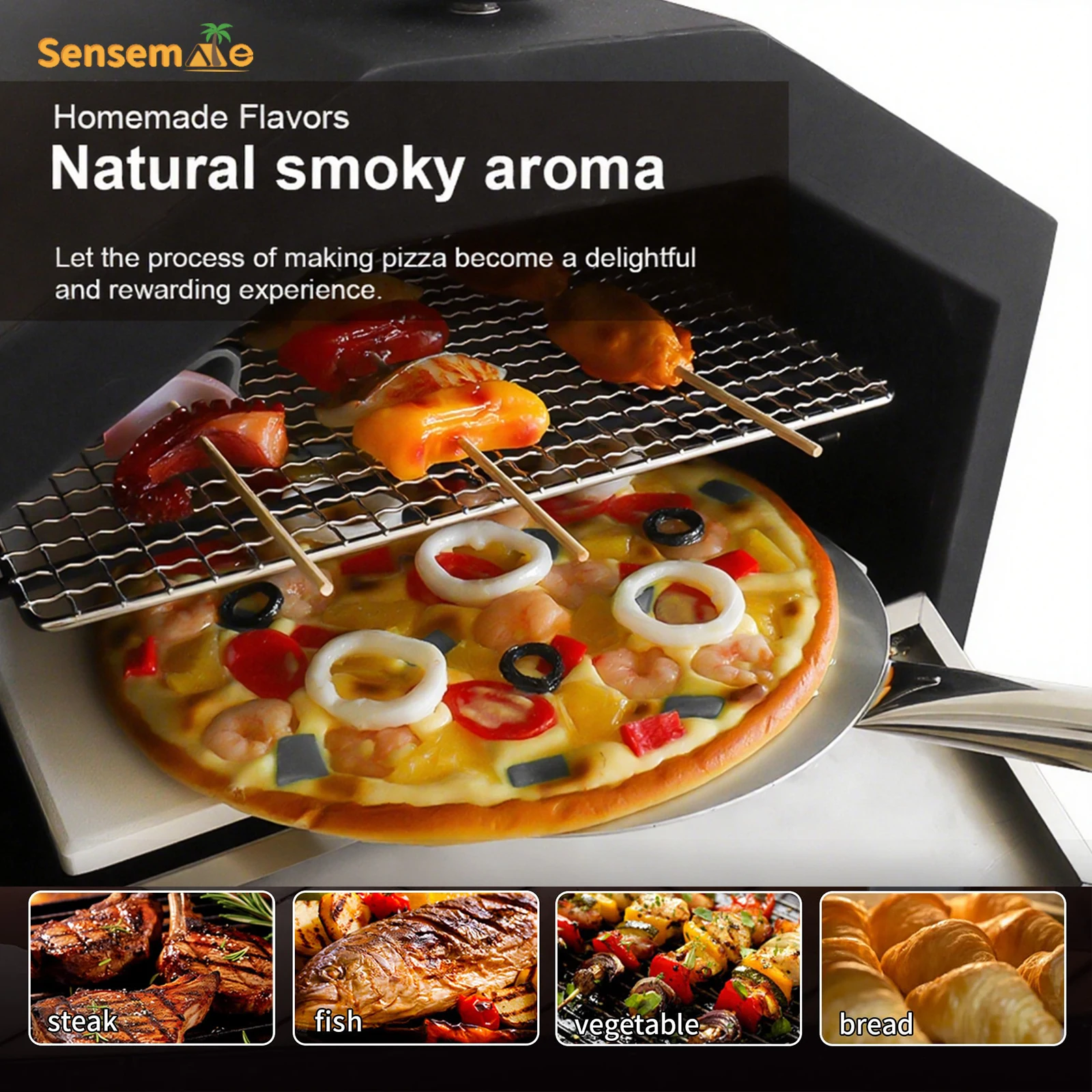 Por Wood Fired Pizza Oven Outdoor with 12