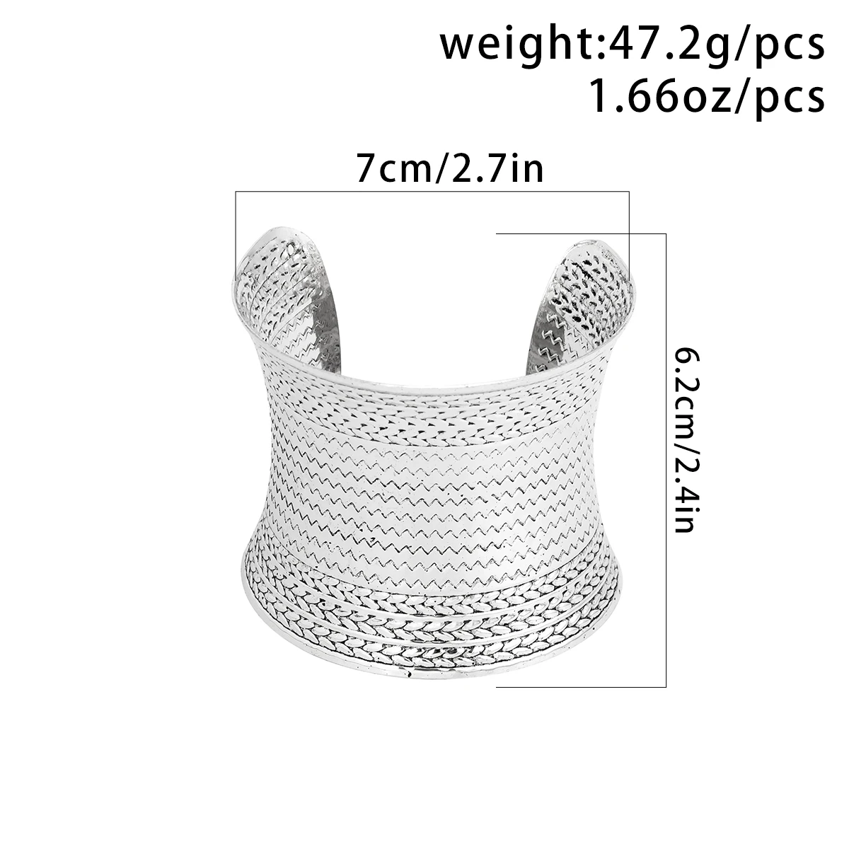 IngeSight.Z Exaggerated Carve Pattern Wide Open Cuff Bangle Bracelet For Women Vintage Tribe Punk Silver Color Arm Bracelet