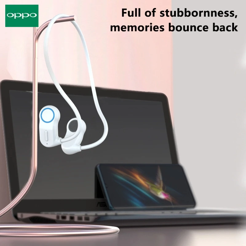 OPPO سماعة بلوتوث سماعة رأس لاسلكية مثبتة على الرقبة سماعات أذن مفتوحة الظهر عالية الطاقة توصيل صوت سلس عمر بطارية طويل