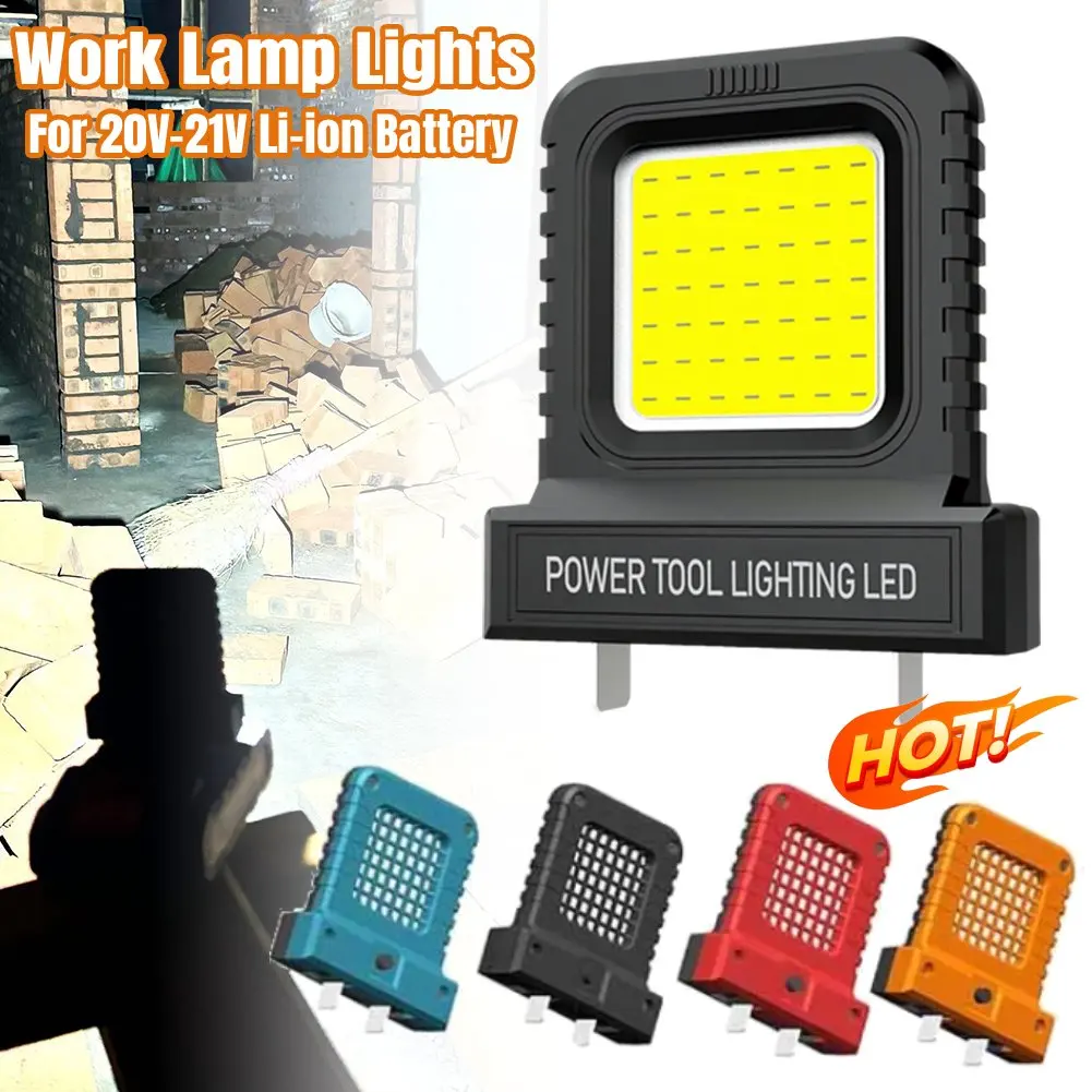Power Tool Accessories LED Work Light for Makita for Milwaukee for Dewalt for Bosch for Dayi Lomvum Zhipu 20V-21V Li-ion Battery