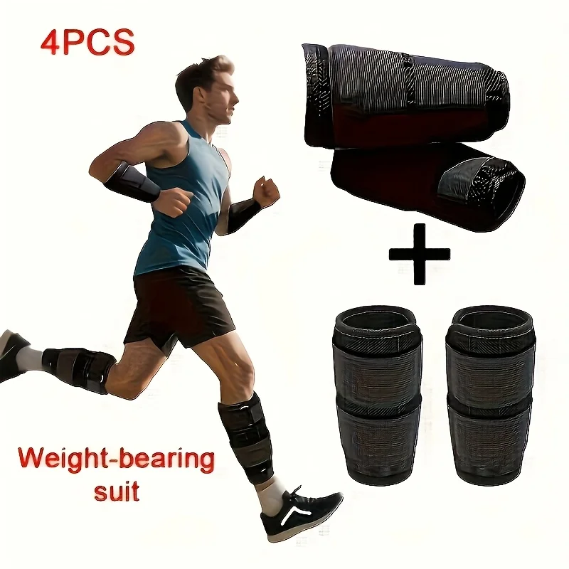 4 Verstellbare Knöchel-/Handgelenk-Gewichtsgurte - Gewichtsbeläge für Bein- und Armtraining, geeignet für Geh- und Laufübungen – Detail 1
