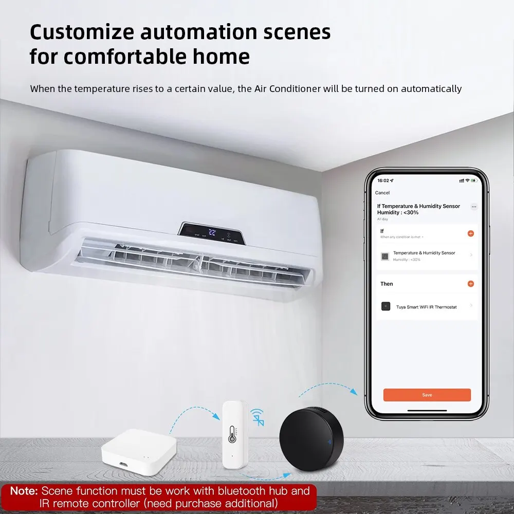 Tuya Bluetooth Temperature Humidity Sensor Mini Compatible with Bluetooth APP Remote Control Thermometer Hygrometer Sensor Home