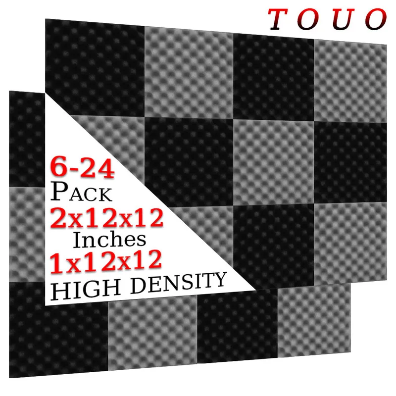 

TOUO 6/12/24 Pcs Egg Cotton Acoustic Foam High Density Sound Foam Studio Sound Absorbing Material Bedroom Wall Soundproofing