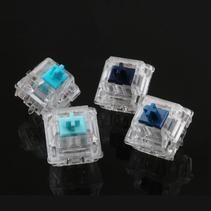 Синие переключатели Zealios Zilent V2 для механической клавиатуры под заказ, MX стиль, 5-контактные силиконовые переключатели 62g 65g 67g 78g, прочные
