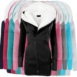 Cardigan mi-long épais pour femme, pull à capuche sourire d'agneau, protection thermique, automne, hiver, nouveau, 2023