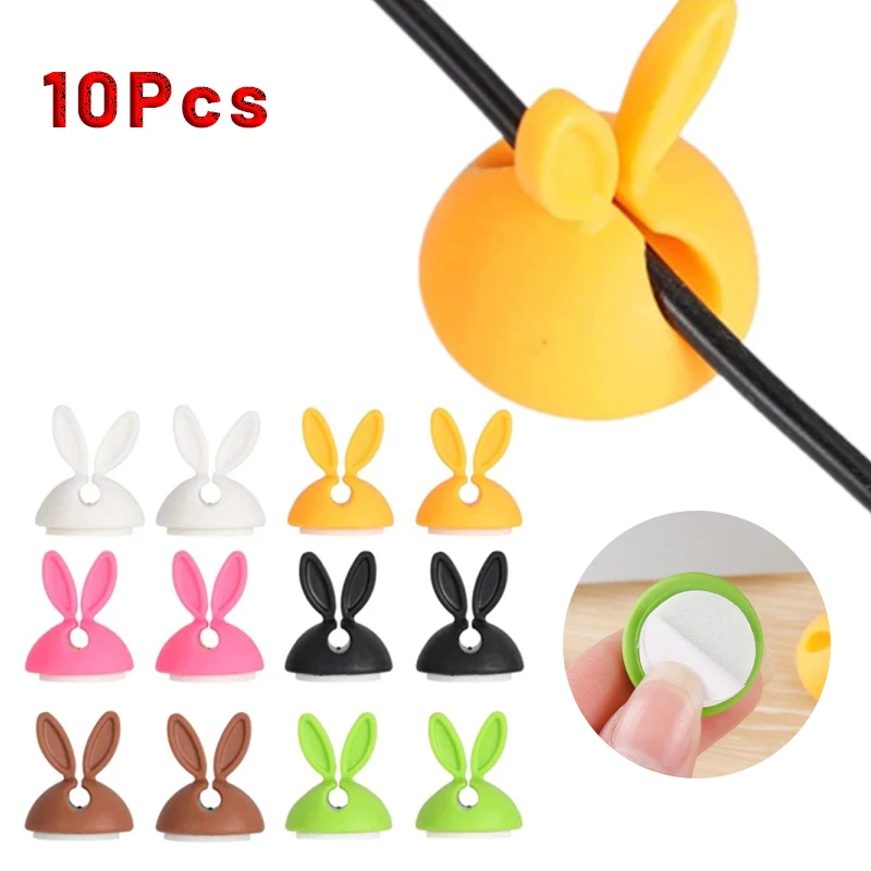 10-1PCS Cable Holder Silicone Organizer Earphone Cable Winder Flexible USB Winder Management Clips Holder For Cable Headset