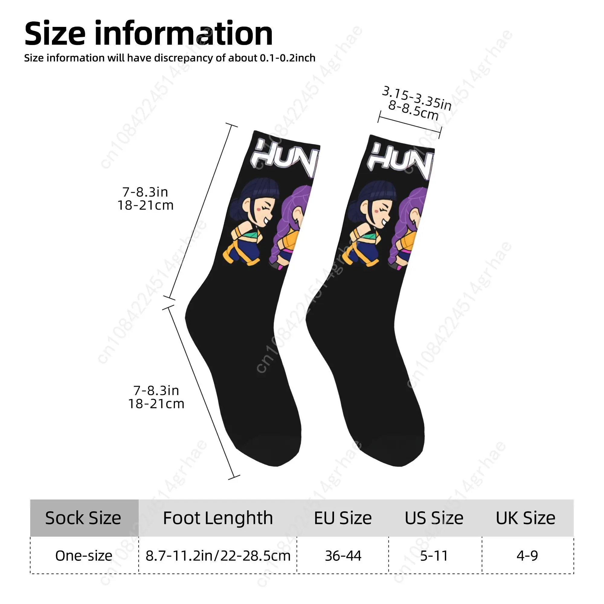 Men Socks Kpop Demon Hunters Huntrix Chibi  Stockings Anti Bacterial Breathable Socks Winter Funny Design Climbing Socks