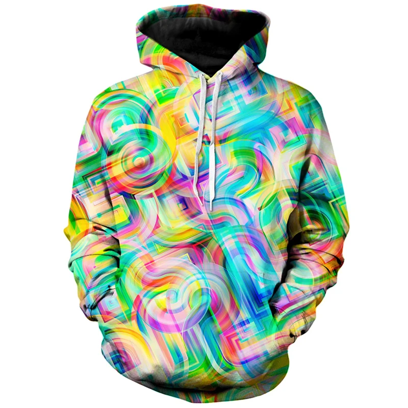 2024 Frühling Herbst 3D-Druck Ölgemälde Harjauku bunte Pullover y2k Kleidung Straße Sport lässig Langarm Unisex Hoodies