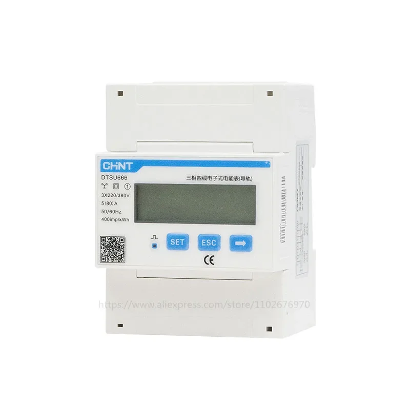 CHNT CHINT DDSU666 DDSU666-H DTSU666 Single Phase DIN-Rail Meter 5(80)A 1.5(6)A (RS485) Power Inverter Electric Meter