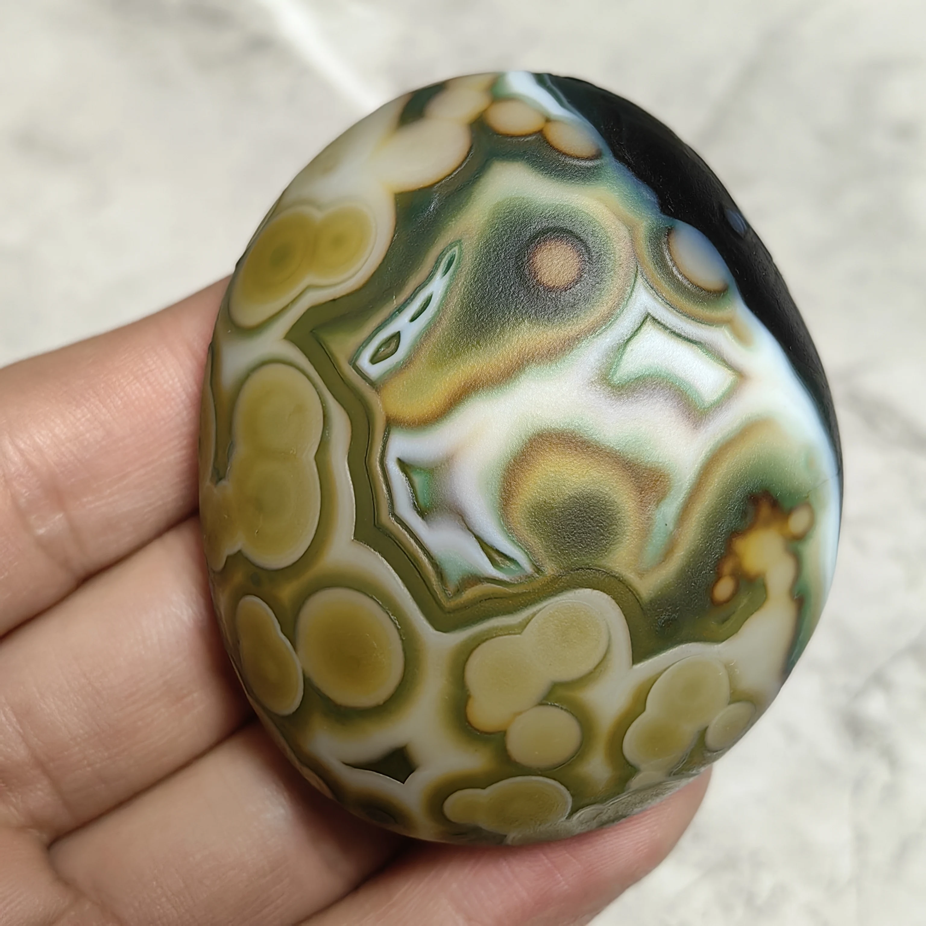Pure-natura Divine Eye Agate Wishing Agate Rough Stone for Attract Wealth Good Luck Ward Off Evil Amulet Jewelry Palm Stone Gift