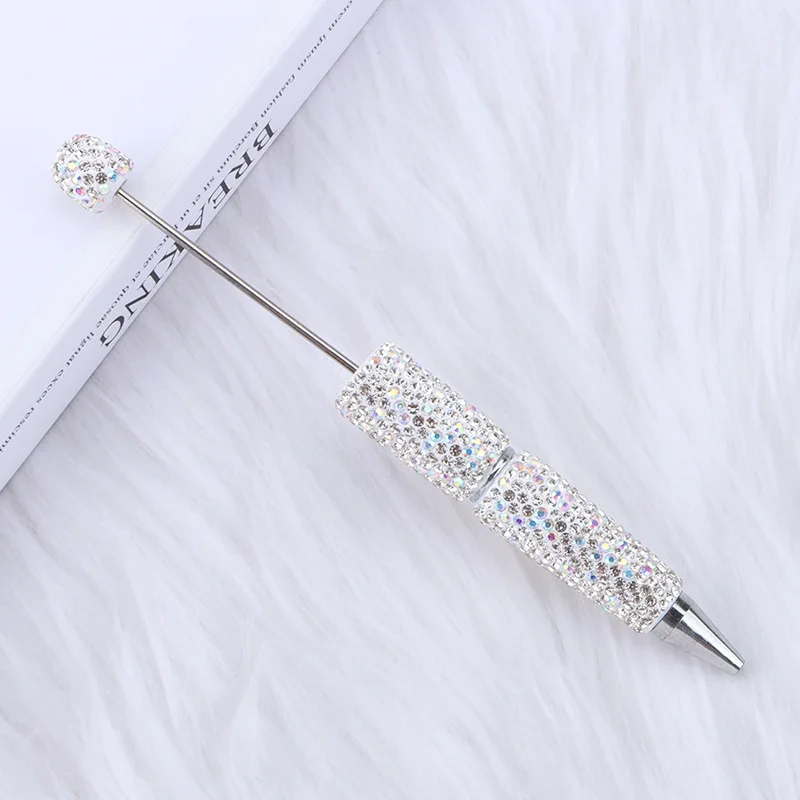 Imagem -05 - Completa Diamante Bead Caneta Esferográfica Caneta Frisada Caneta Gradiente Beadable Luxo Glitter Papelaria Material Escolar e de Escritório 10 Pcs