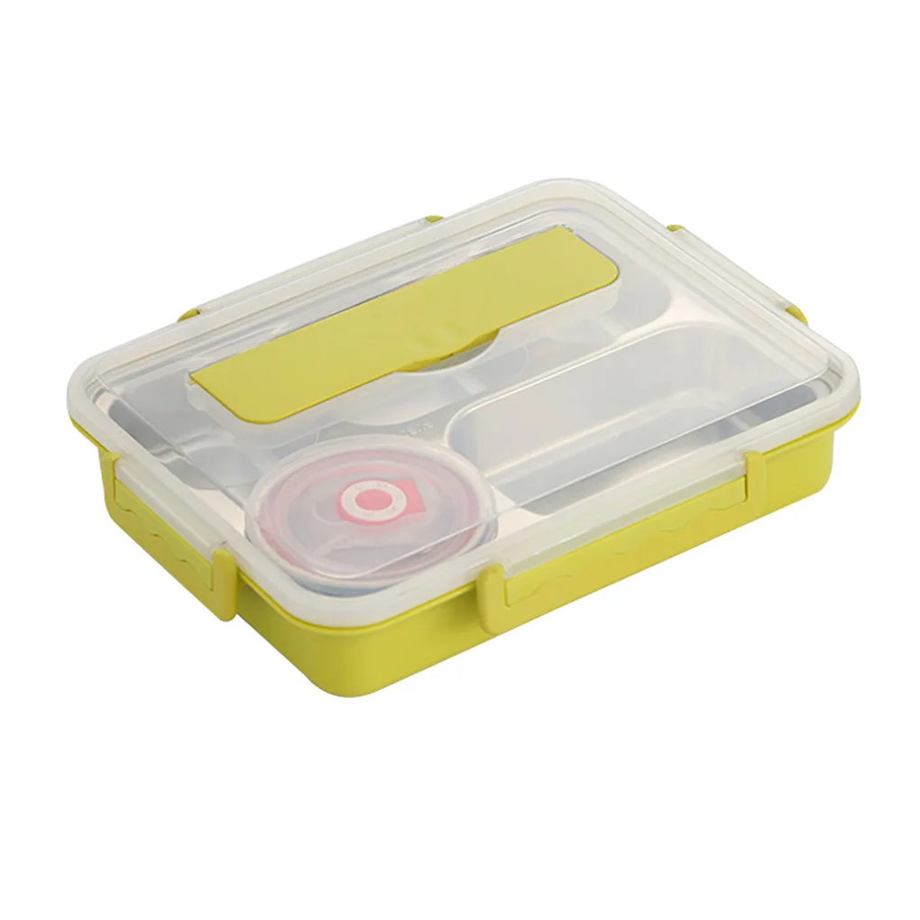 Lancheira de aço inoxidável à prova de vazamento, recipiente de armazenamento de refeição com isolamento térmico, marrom, L